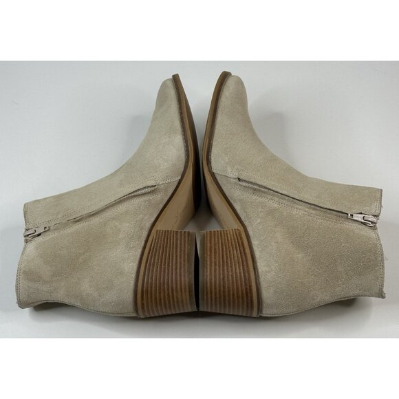 Paul Green Vienna Beige Suede Ankle Boots Womens US 10 UK 7.5 Booties Cutout New - Picture 6 of 11